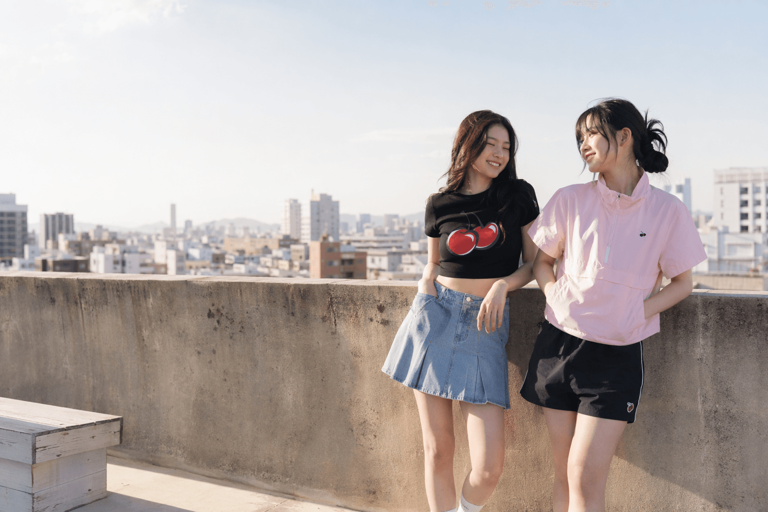 KIRSH cherry graphic casualwear with cropped tops and sporty layers